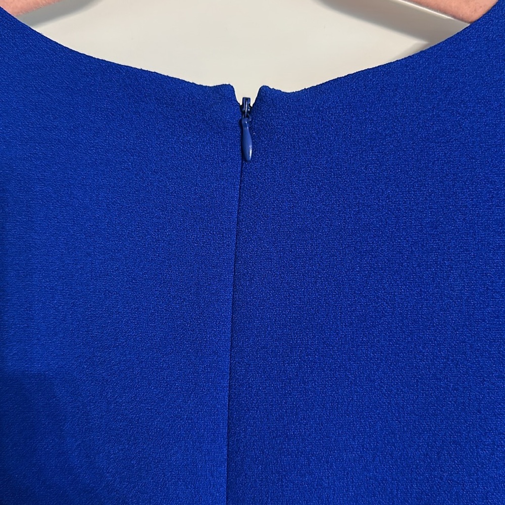 Vince Camuto A-Line Shift Dress Women's Size 4 Royal Blue Slit Sleeve Stretch - Picture 4 of 6